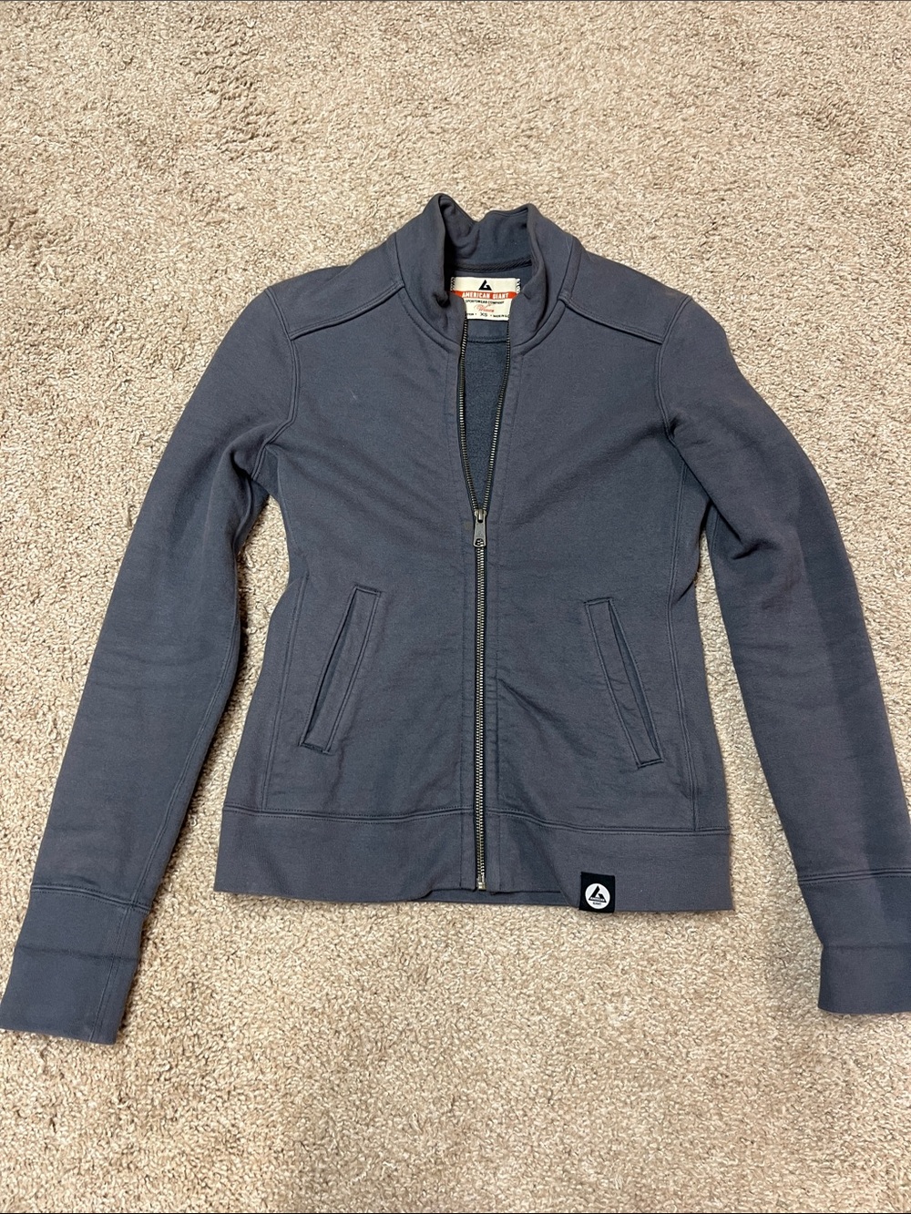 American Giant Charcoal Zip-Up Bomber Jacket. XS slate gray women’s